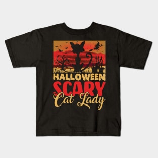 Scary cat lady Kids T-Shirt